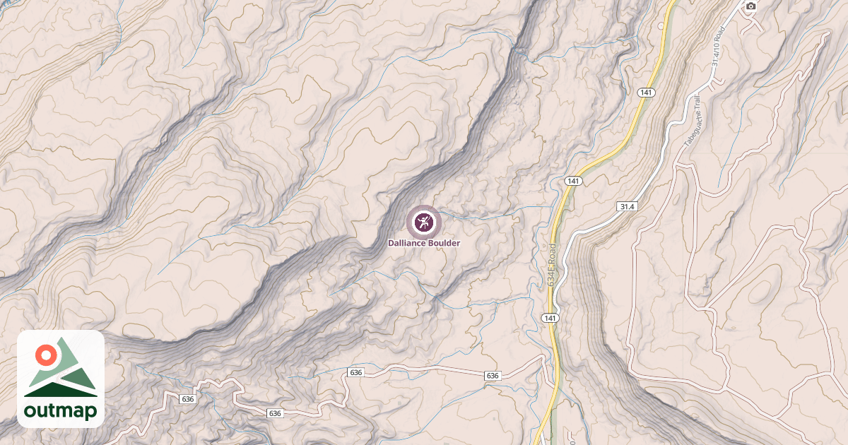 Map of Dalliance Boulder