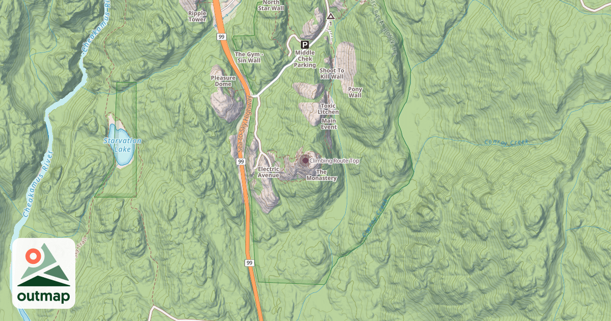 Map of Climbing Route Top