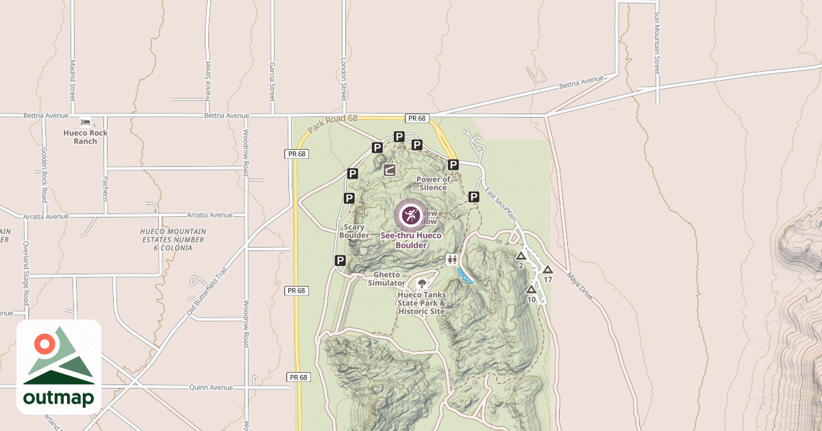 Map of See-thru Hueco Boulder