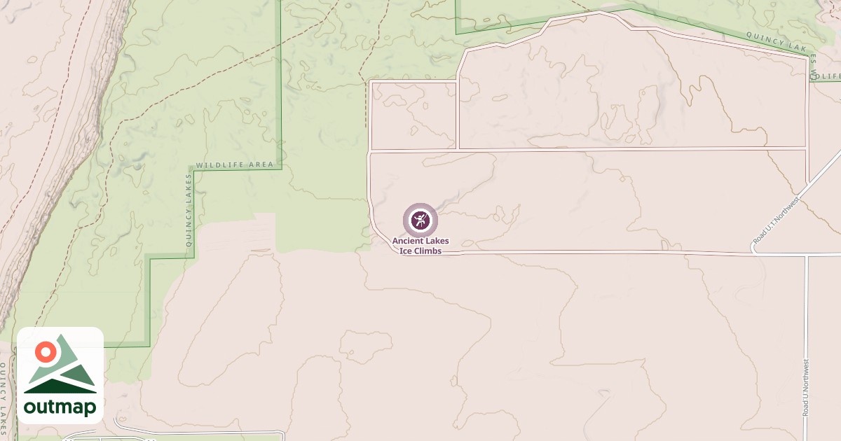 Map of Ancient Lakes Ice Climbs