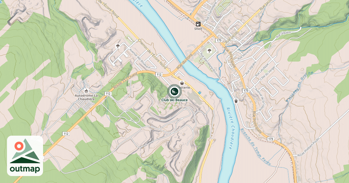 Map of Club ski Beauce