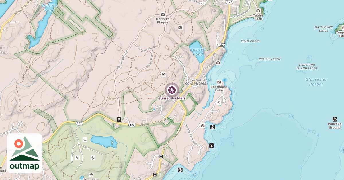 Map of Sunset Boulders