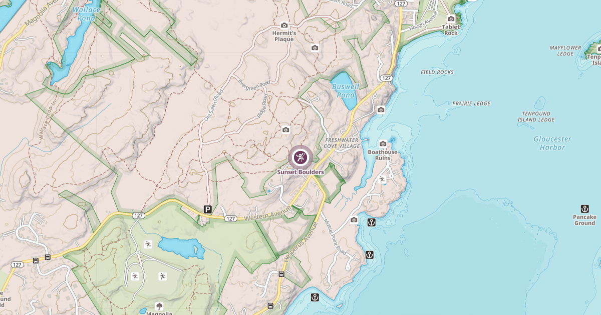 Map preview of Sunset Boulders