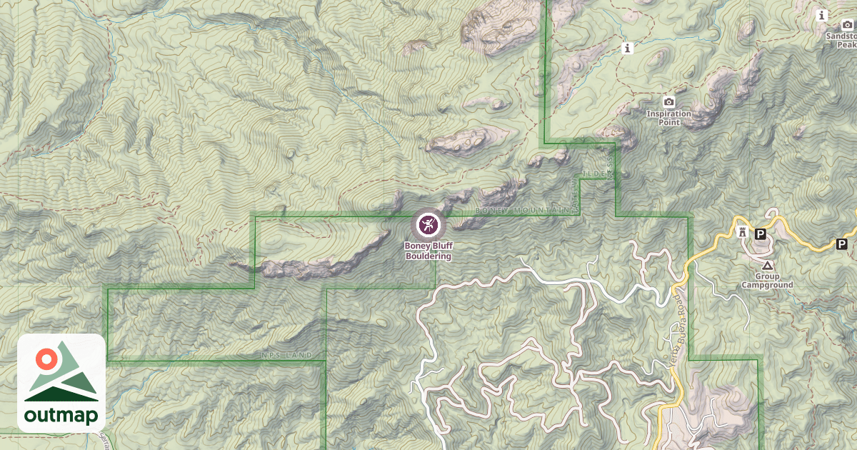 Map of Boney Bluff Bouldering