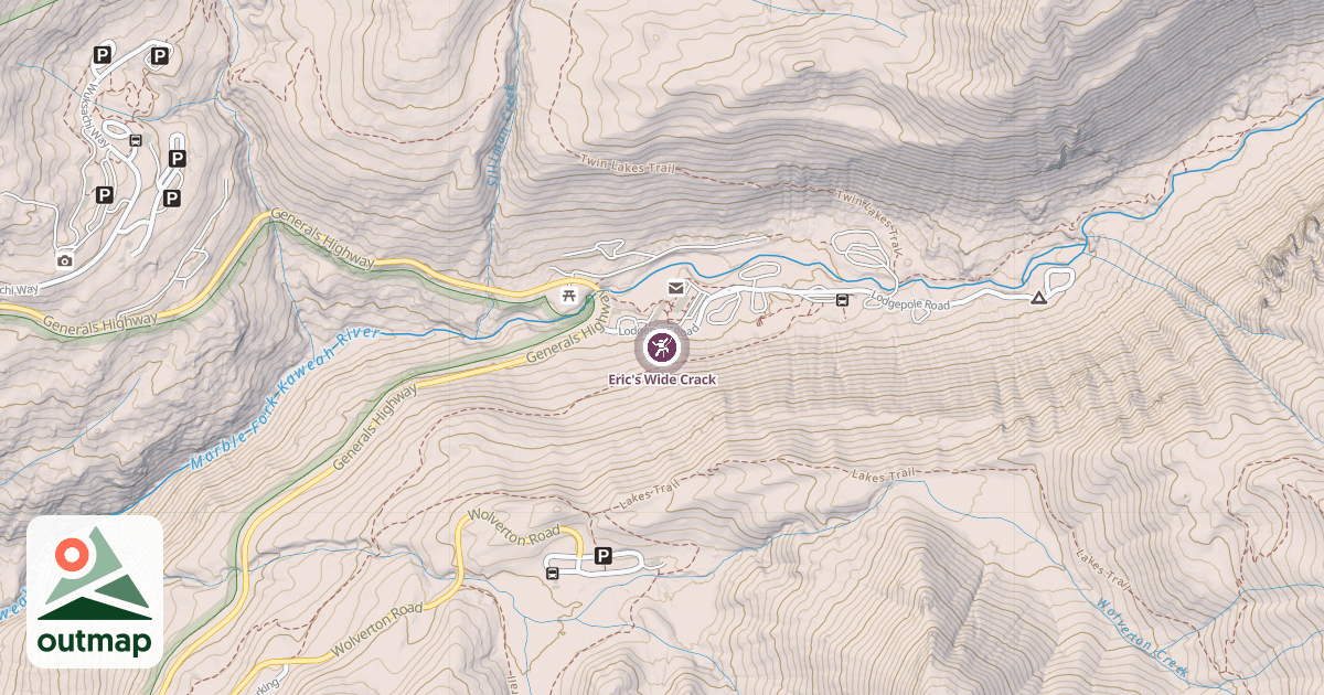 Map of Eric's Wide Crack