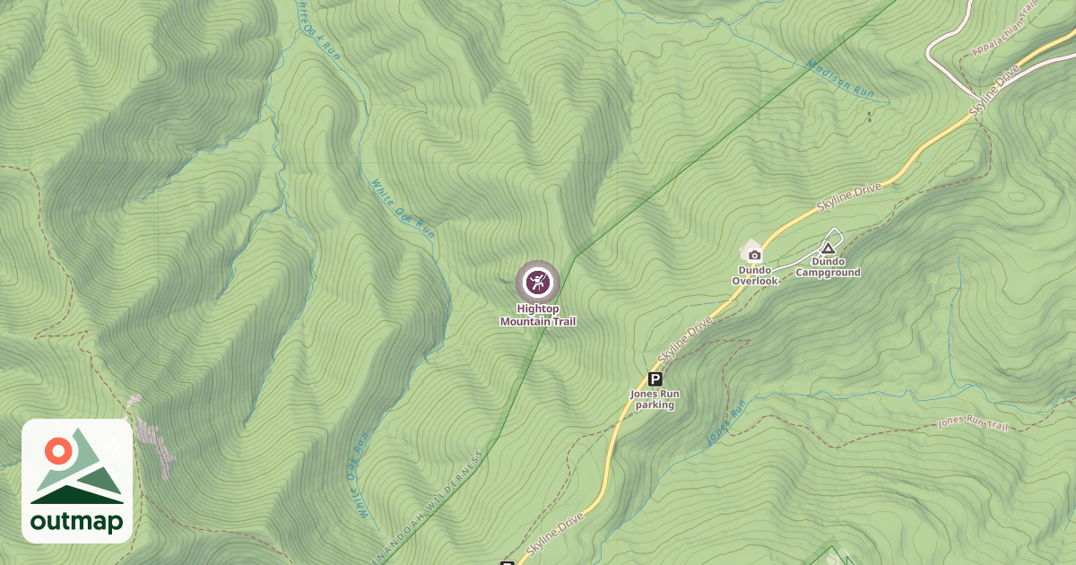 Map of Hightop Mountain Trail