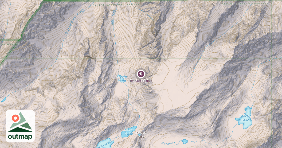 Map of Rat Creek Spires