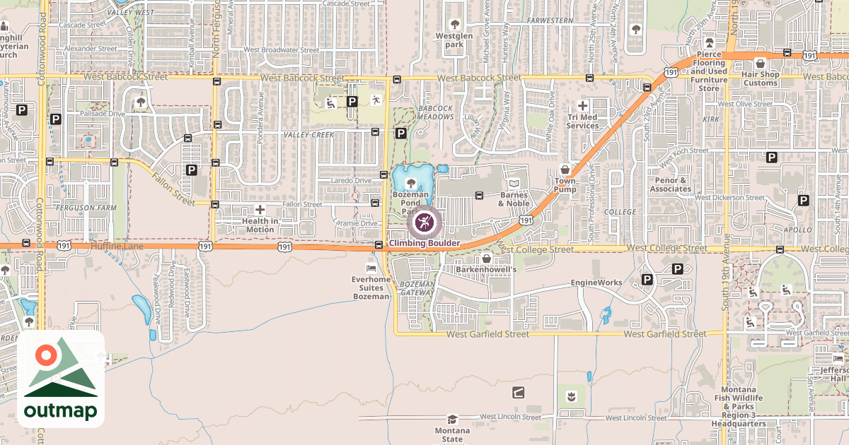 Map of Climbing Boulder