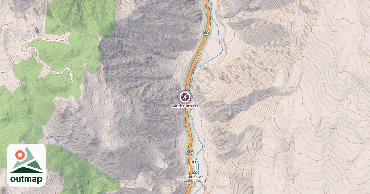 Map of South Buttress