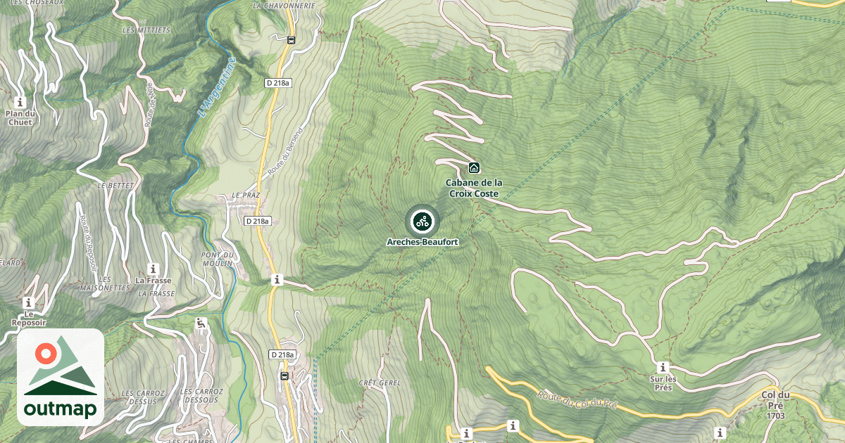 Map of Areches-Beaufort