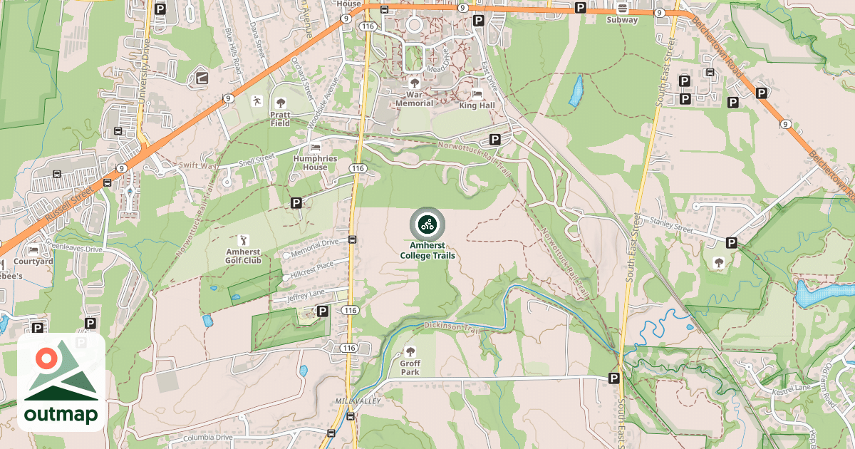 Map of Amherst College Trails