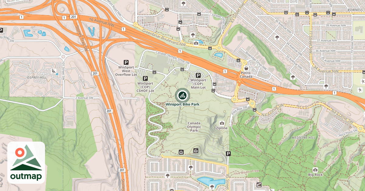 Map of Winsport Bike Park