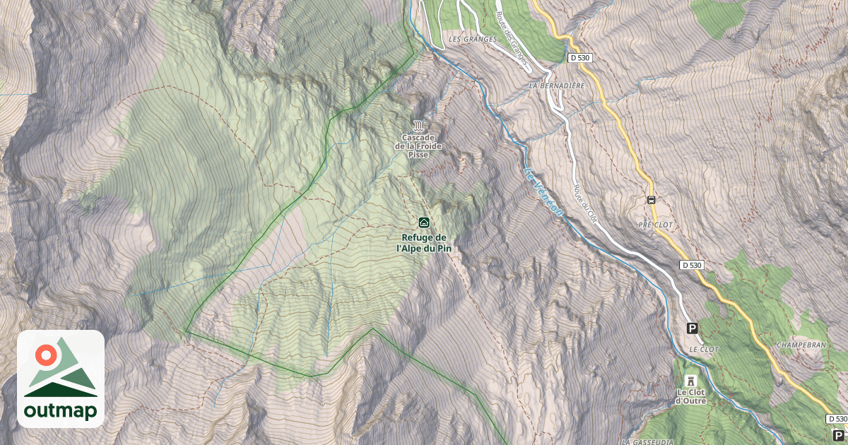 Map of Refuge de l'Alpe du Pin