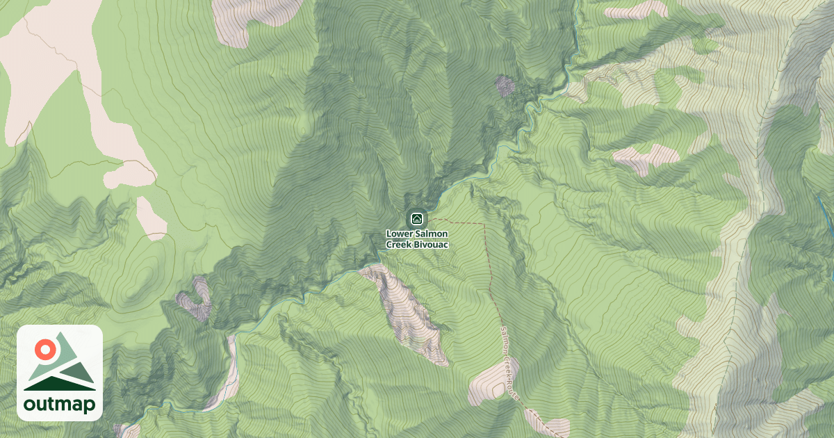 Map of Lower Salmon Creek Bivouac