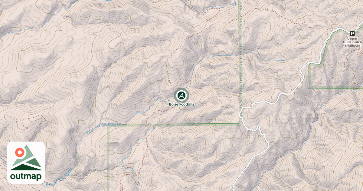 Map of Boise Foothills