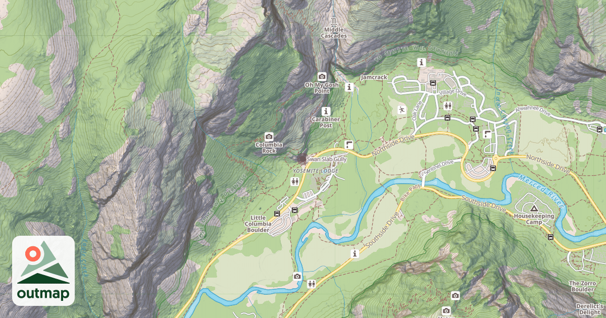Map of Swan Slab Gully