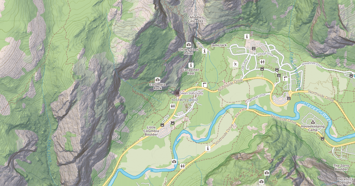 Map preview of Swan Slab Gully