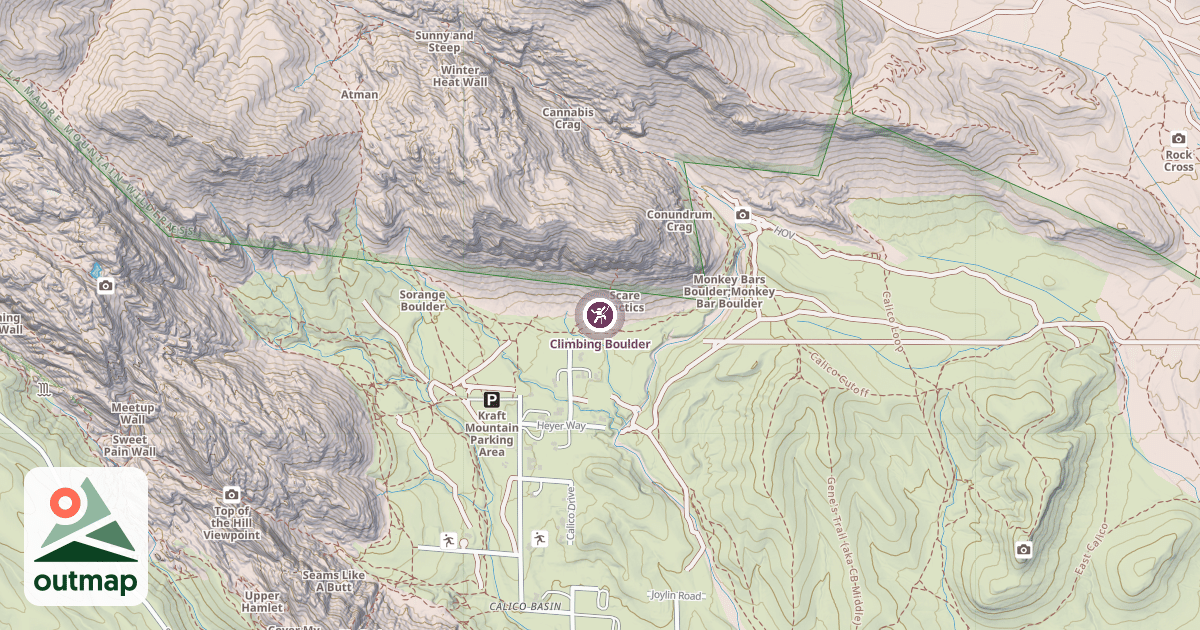 Map of Climbing Boulder