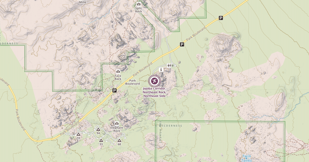 Map preview of Jojoba Corridor, Northeast Rock, Northeast Side