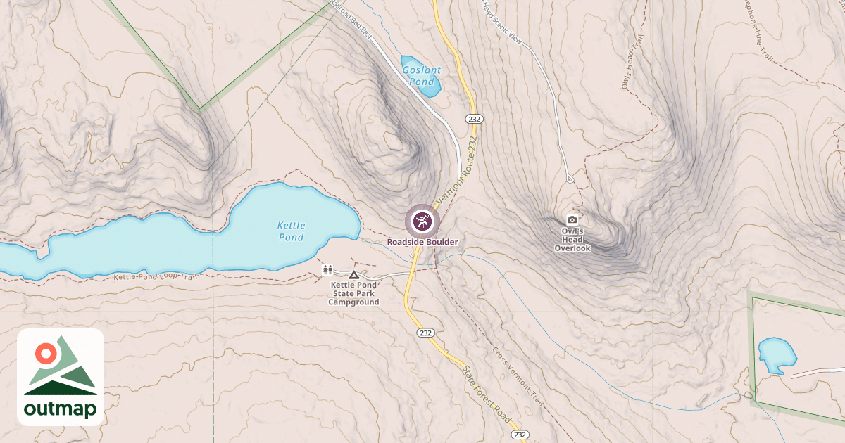 Map of Roadside Boulder