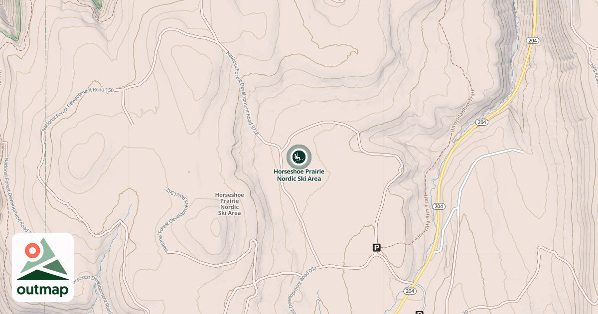 Map of Horseshoe Prairie Nordic Ski Area