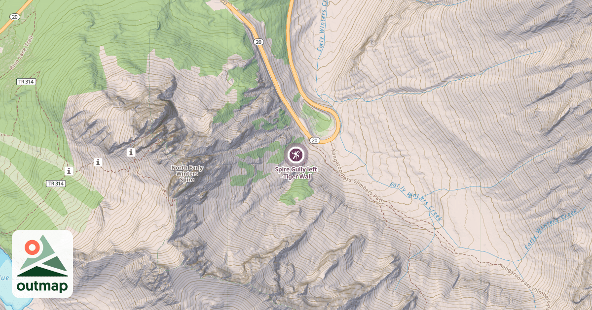 Map of Spire Gully left - Tiger Wall