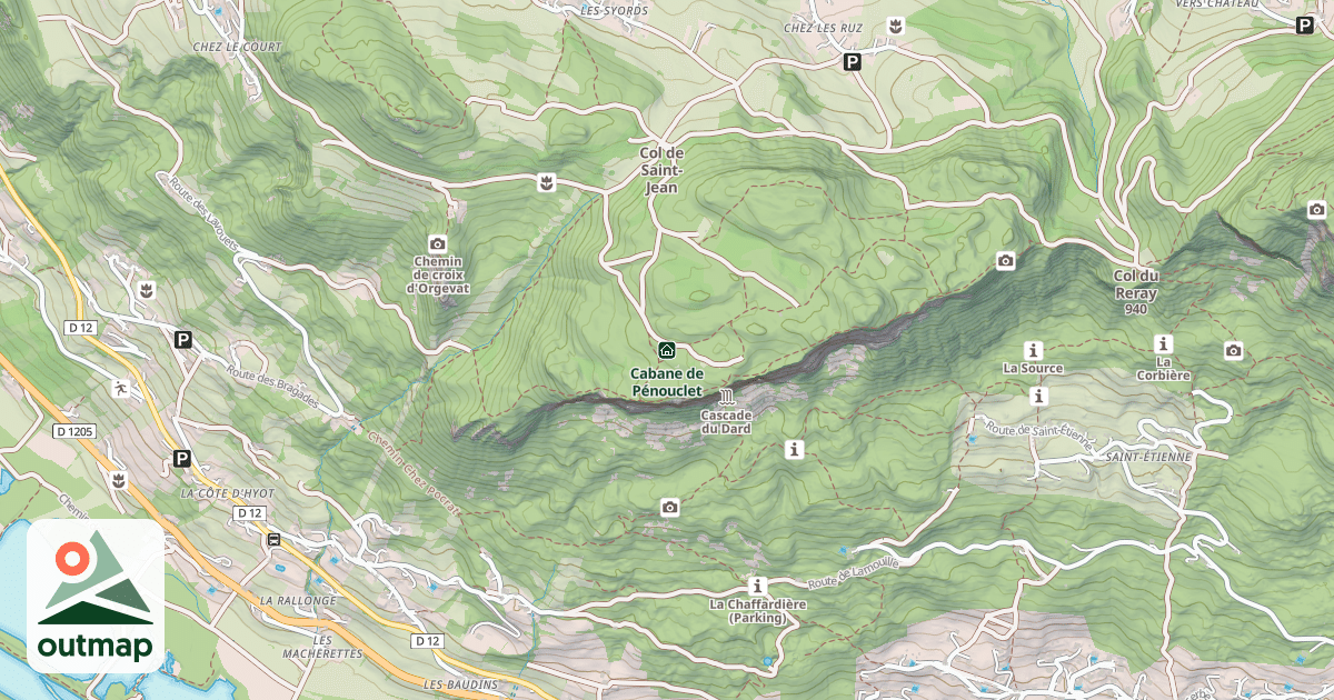 Map of Cabane de Pénouclet