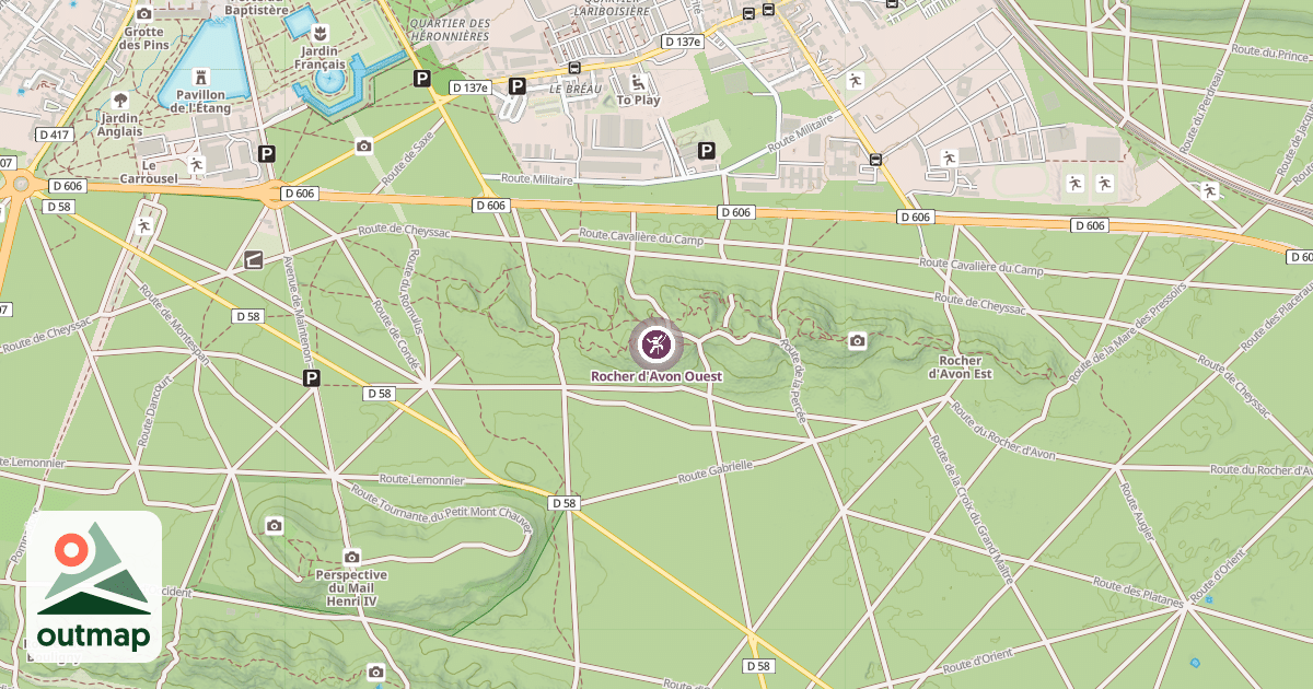 Map of Rocher d'Avon Ouest