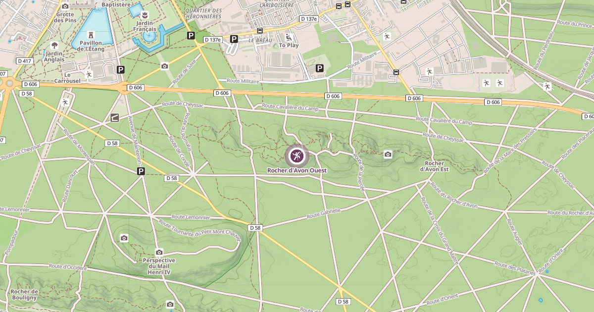 Map preview of Rocher d'Avon Ouest