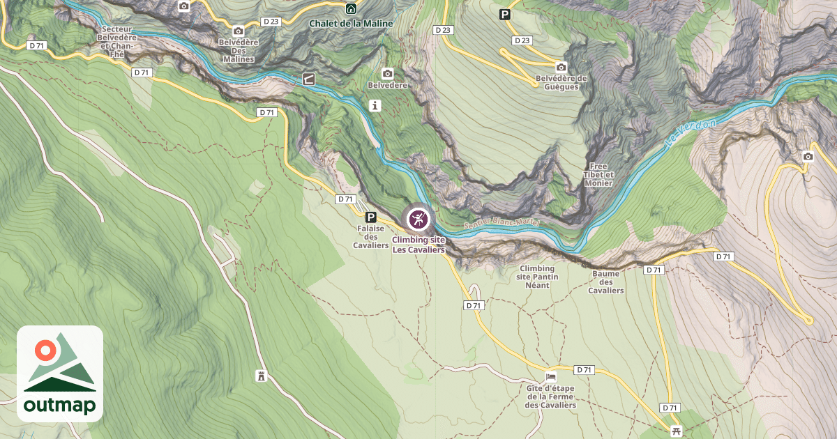 Map of Climbing site Les Cavaliers
