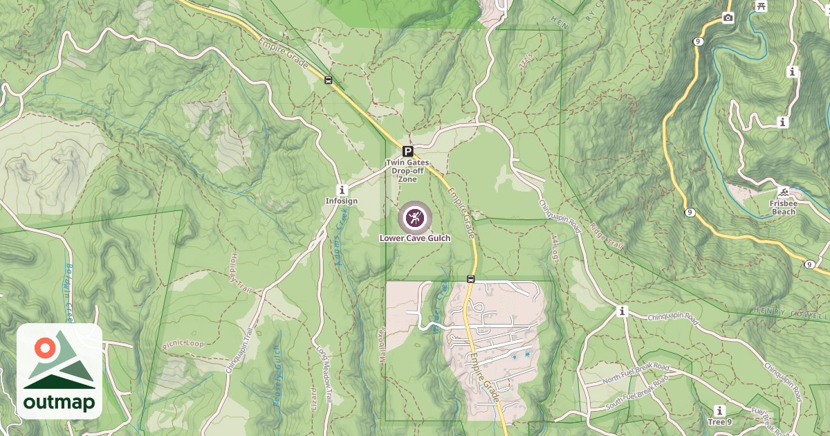 Map of Lower Cave Gulch