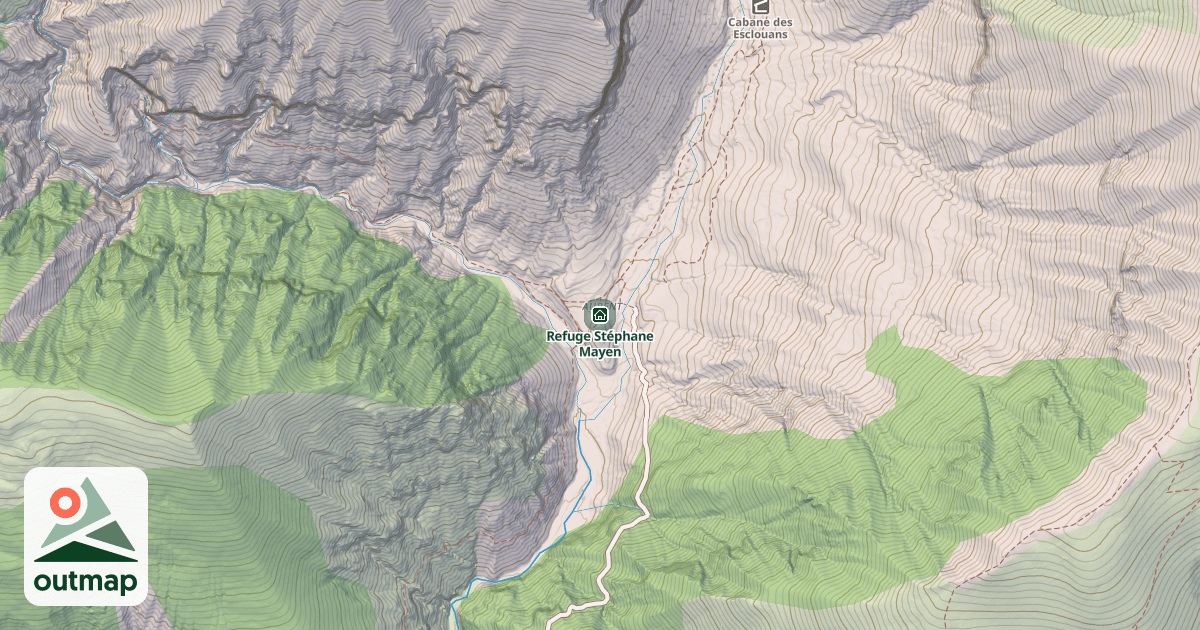 Map of Refuge Stéphane Mayen