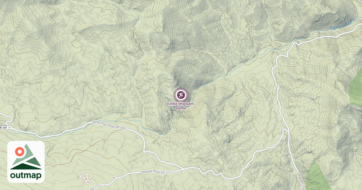 Map of Little Wigwam Dome