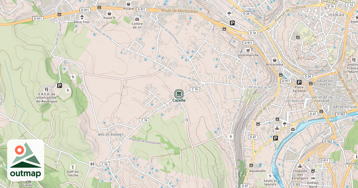 Map of Cazelle