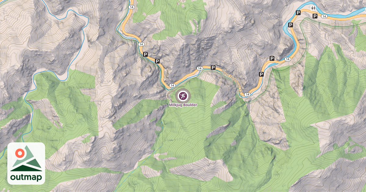 Map of Milkjug Boulder