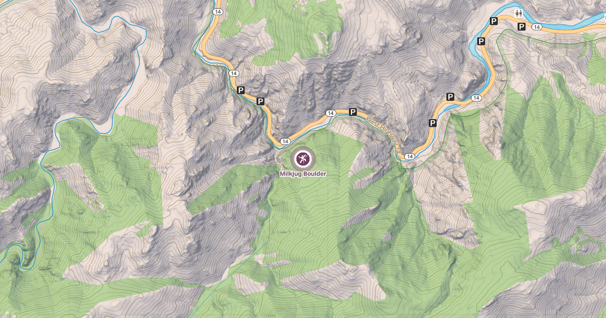 Map preview of Milkjug Boulder