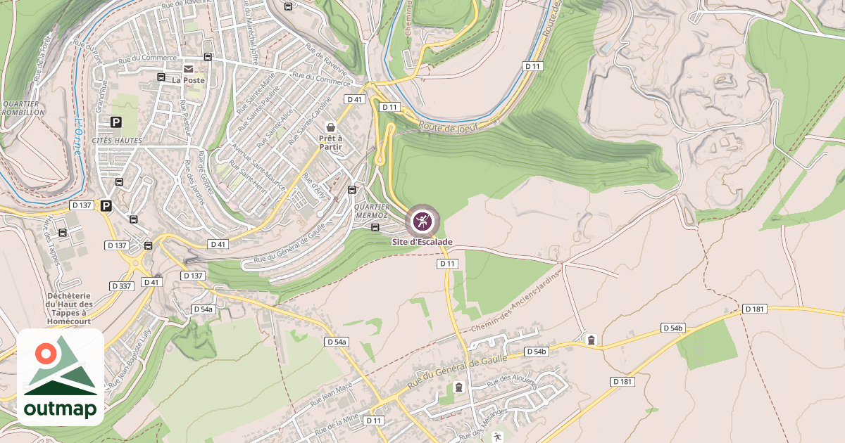 Map of Site d'Escalade