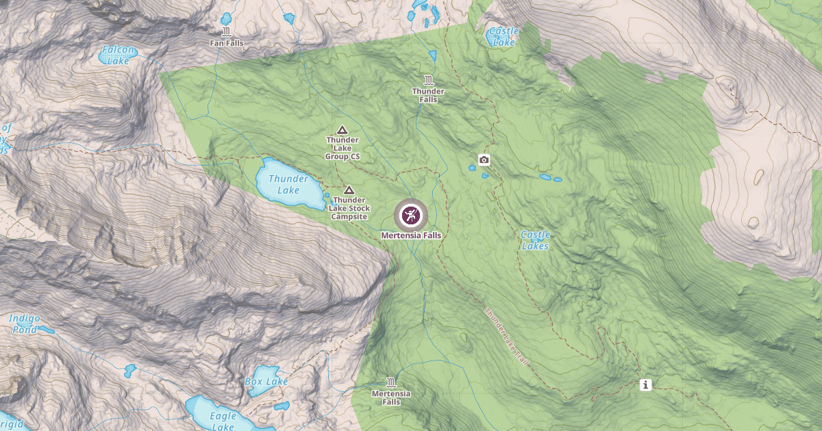 Map preview of Mertensia Falls
