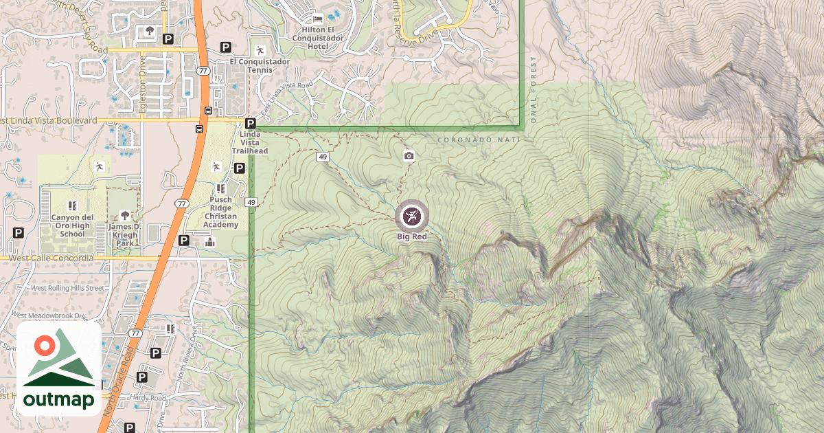 Map of Big Red