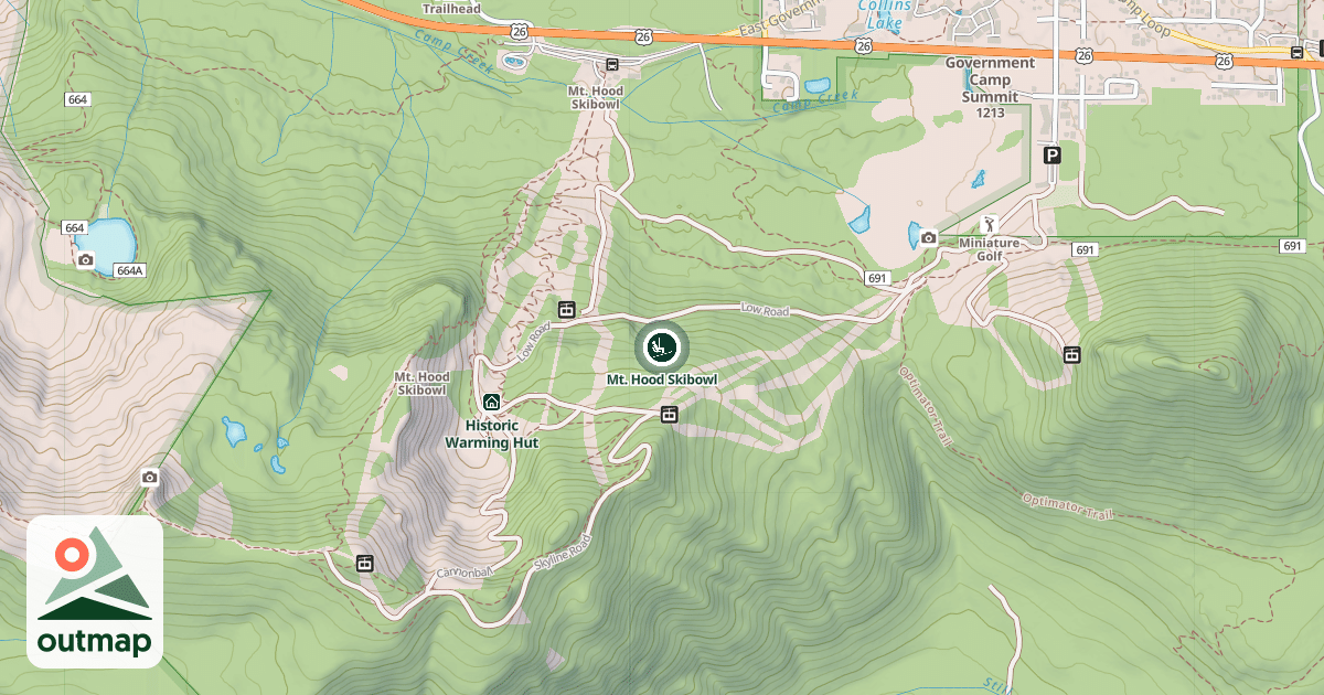 Map of Mt. Hood Skibowl