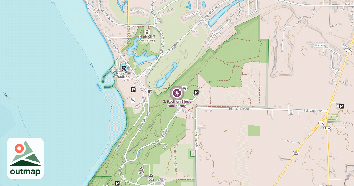Map of 3. Pavilion Block Bouldering