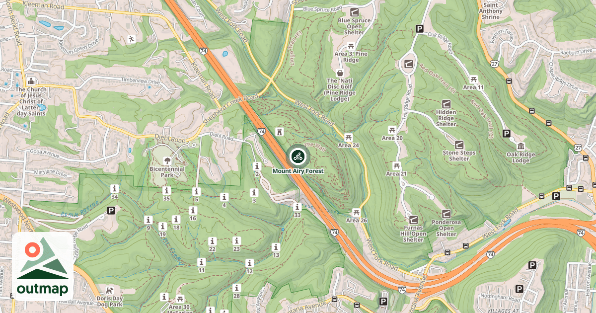 Map of Mount Airy Forest
