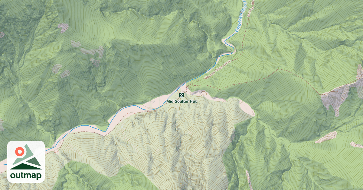 Map of Mid Goulter Hut