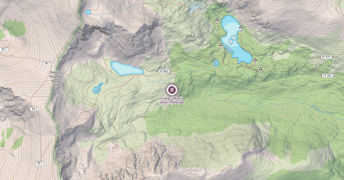 Map preview of Long / Multi-area Traverses