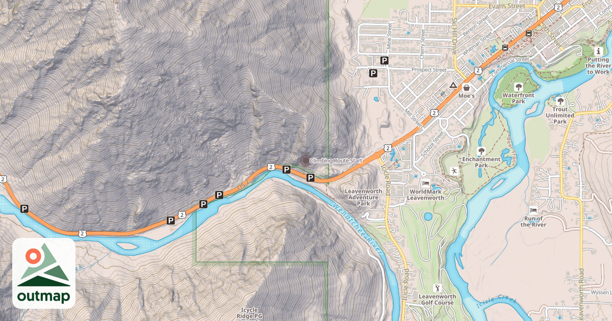 Map of Climbing Route Start