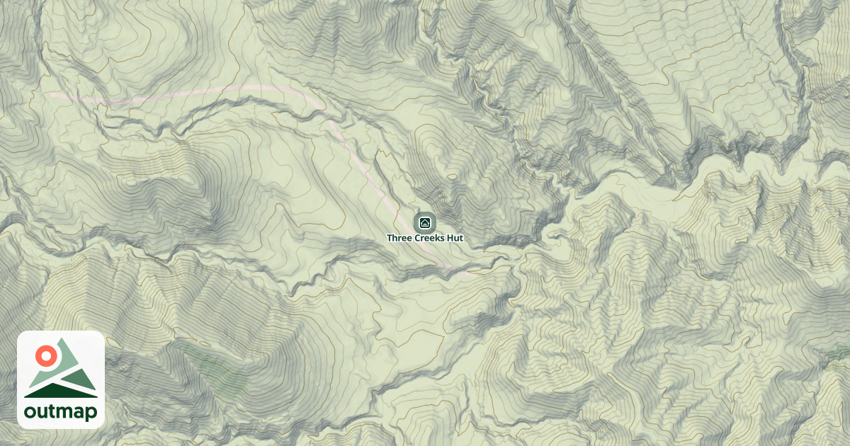 Map of Three Creeks Hut
