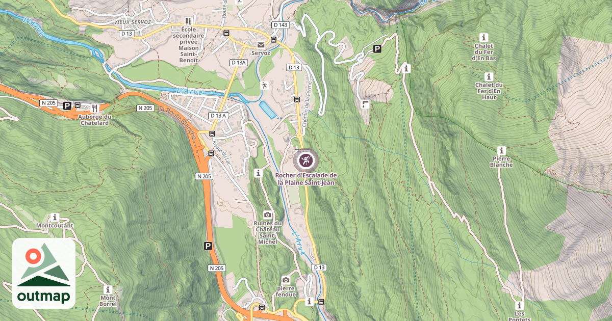 Map of Rocher d'Escalade de la Plaine Saint-Jean