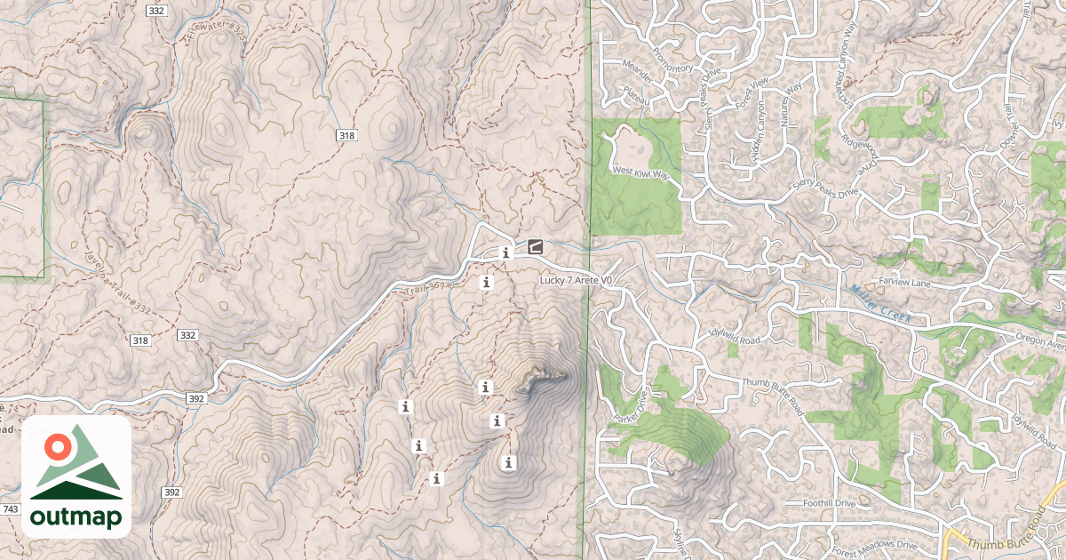 Map of Lucky 7 Arete