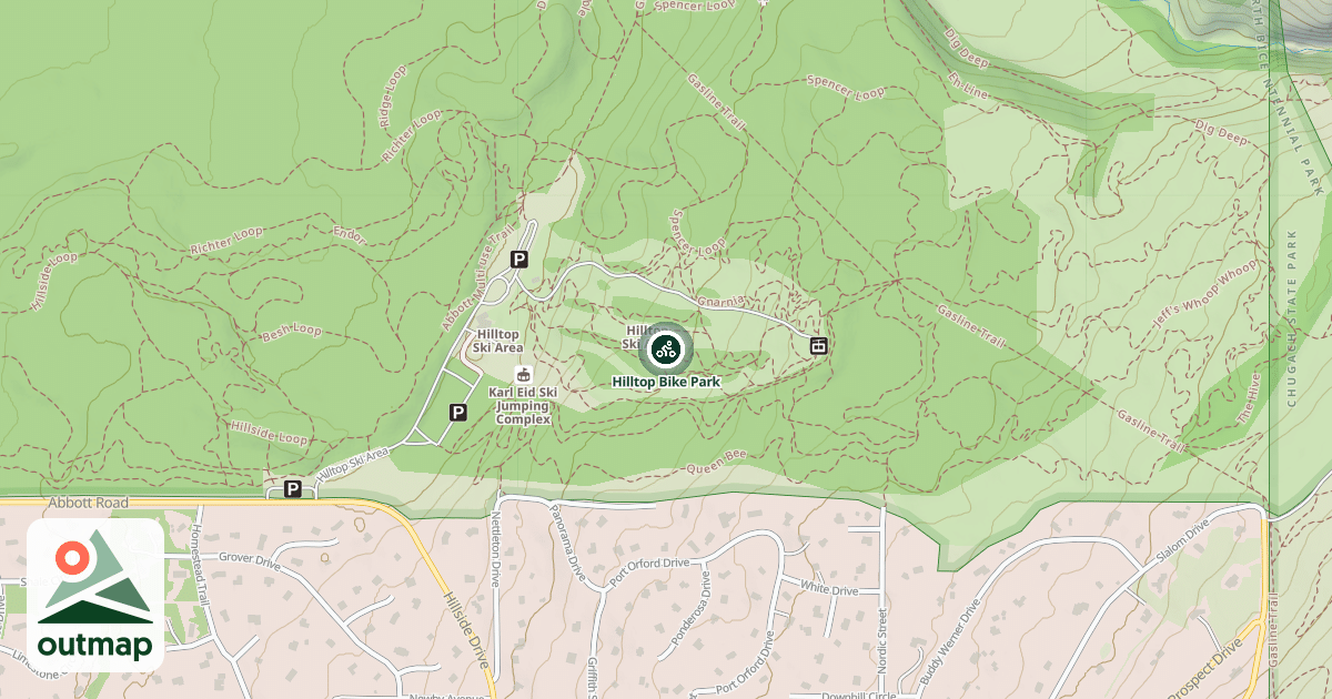 Map of Hilltop Bike Park