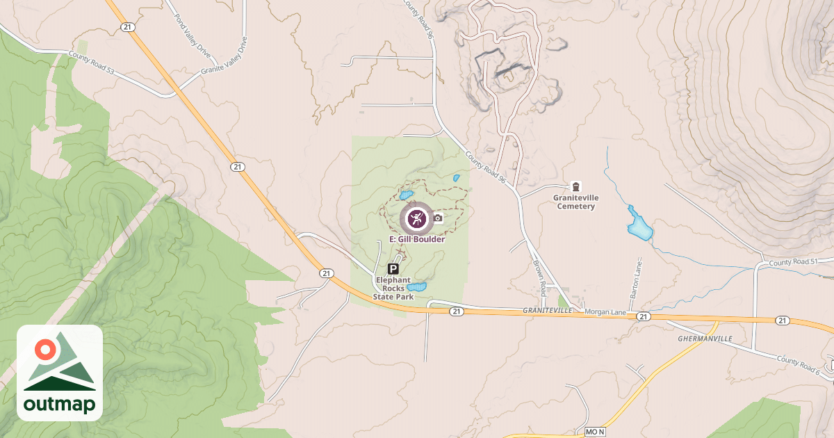 Map of E: Gill Boulder